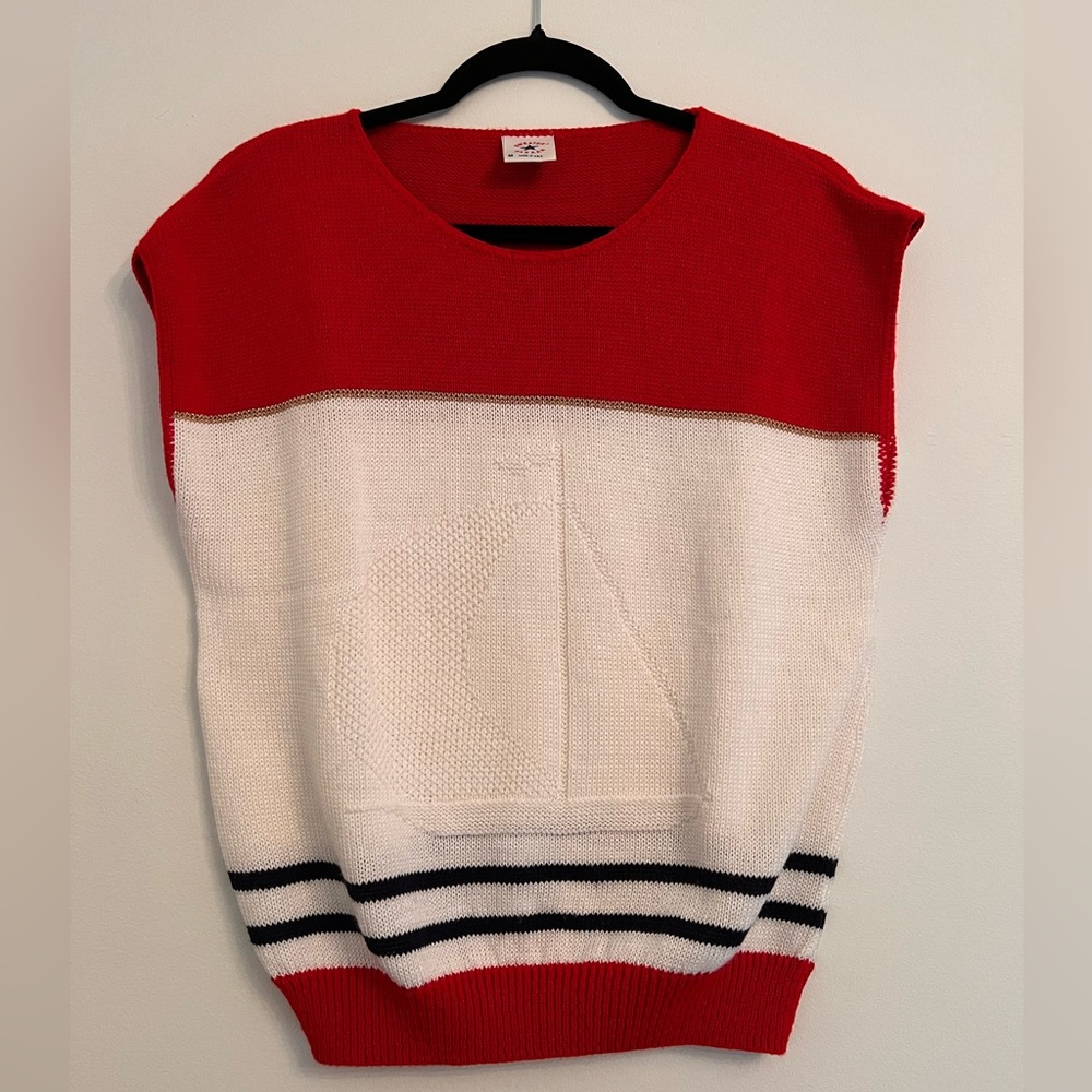 Vintage Sweater Bazaar sleeveless knit top.